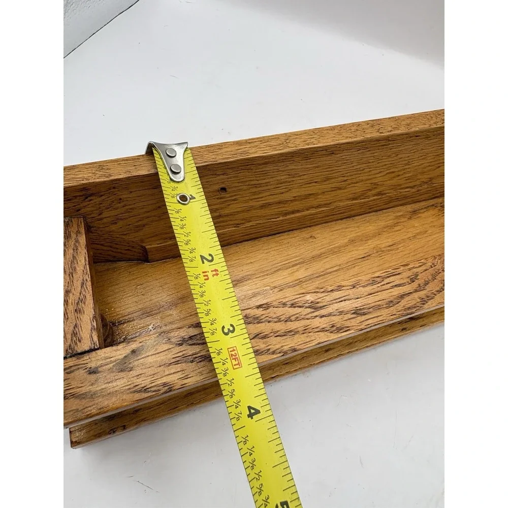 Vintage Spindle Rail Solid Oak Wood Wall Mounted Shelf 16